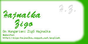 hajnalka zigo business card